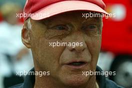 27.06.2003 Nürburg, Deutschland, F1 am Nürburgring, Freitag, NIKI LAUDA, Portrait - Formel 1 Grand Prix (GP) von Europa 2003, Nuerburg, Germany - Weitere Bilder auf www.xpb.cc, eMail: info@xpb.cc - Abdruck ist honorarpflichtig. c Copyrightnachweis: xpb.cc