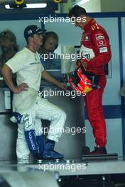 28.06.2003 Nürburg, Deutschland, F1 am Nürburgring, Samstag, Qualifying, Ralf Schumacher (D, BMW WilliamsF1) und Michael Schumacher (D, Ferrari) - Formel 1 Grand Prix (GP) von Europa 2003, Nuerburg, Germany - Weitere Bilder auf www.xpb.cc, eMail: info@xpb.cc - Abdruck ist honorarpflichtig. c Copyrightnachweis: xpb.cc