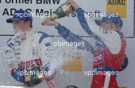 07.06.2003 Klettwitz, Deutschland, Podium, Maximilian Götz (GER), Mücke Motorsport, gets a champaign shower from Aki Rask (FIN), Mücke Motorsport - Formel BMW ADAC Meisterschaft 2003 in Klettwitz, EuroSpeedway Lausitz, Lausitzring (Formel BMW ADAC Meisterschaft)  - Weitere Bilder auf www.xpb.cc, eMail: info@xpb.cc - Belegexemplare senden. c Copyright: Kennzeichnung mit: Miltenburg / xpb.cc