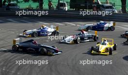 22.06.2003 Nürnberg, Deutschland, Formel BMW ADAC Meisterschaft 2003, vo: Adrian Sutil (GER), HBR Motorsport GmbH, Andreas Wirth (GER), Eifelland Racing, Andreas Ciecior (GER), FS Motorsport, Rene Rast (GER), KUG / DEWALT Racing, Niclas Königbauer (GER), MIS Motorsporttechnik - Nürnberg, Norisring, Stadtkurs - Weitere Bilder auf www.xpb.cc, eMail: info@xpb.cc - c Copyrightnachweis: xpb.cc