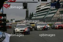 13.06.2004 Nuerburg, Germany 32. International ADAC Zürich 24h-Race Nürburgring Nordschleife, Finish 1st and 2nd, 42, BMW M3 GTR, Team BMW Motorsport, Dirk Mueller (GER), Joerg Mueller (GER), Hans-Joachim Stuck (AUT) and 43, BMW M3 GTR, Team BMW Motorsport, Duncan Huisman (NLD), Pedro Lamy (PRT), Boris Said (USA) - Nuerburgring, Nürburg, GER
