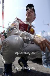 16.05.2004 Adria, Italy,  DTM, Sunday, Mattias Ekström (SWE), Audi Sport Team Abt, Portrait (1st), after a tough and warm race - DTM Season 2004 at Adria International Raceway (Deutsche Tourenwagen Masters, Italy)
