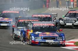 16.05.2004 Adria, Italy,  DTM, Sunday, Mattias Ekström (SWE), Audi Sport Team Abt, Audi A4 DTM, leading the field at the first corners - DTM Season 2004 at Adria International Raceway (Deutsche Tourenwagen Masters, Italy)