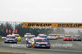 19.09.2004 Brno, Czech Republic,  DTM, Sunday, Start of the race, with Mattias Ekström (SWE), Audi Sport Team Abt, Audi A4 DTM, leading - DTM Season 2004 at Automotodrom Brno, Czech Republic (Deutsche Tourenwagen Masters)