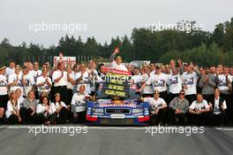 19.09.2004 Brno, Czech Republic,  DTM, Sunday, Audi group picture with new 2004 DTM champion Mattias Ekström (SWE), Audi Sport Team Abt, Audi A4 DTM - DTM Season 2004 at Automotodrom Brno, Czech Republic (Deutsche Tourenwagen Masters)