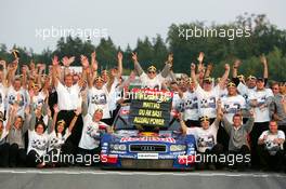 19.09.2004 Brno, Czech Republic,  DTM, Sunday, Audi group picture with new 2004 DTM champion Mattias Ekström (SWE), Audi Sport Team Abt, Audi A4 DTM - DTM Season 2004 at Automotodrom Brno, Czech Republic (Deutsche Tourenwagen Masters)