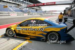 04.06.2004 Klettwitz, Germany,  DTM, Friday, Jeroen Bleekemolen (NED), OPC Euroteam, Opel Astra V8 Coupé, driving out of the pitbox - DTM Season 2004 at Lausitzring (Deutsche Tourenwagen Masters)