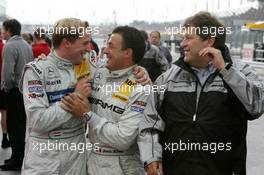 05.06.2004 Klettwitz, Germany,  DTM, Saturday, Polesitter Christijan Albers (NED), DaimlerChrysler Bank AMG-Mercedes, Portrait (left) and Jean Alesi (FRA), AMG-Mercedes, Portrait (center) and Norbert Haug (GER), Sporting Director Mercedes-Benz - DTM Season 2004 at Lausitzring (Deutsche Tourenwagen Masters)