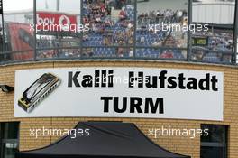 06.06.2004 Klettwitz, Germany,  DTM, Sunday, The tower at the Lausitzring was names after Kalli Hufstadt, the legendary DTM commentator who died last winter from a hart attack - DTM Season 2004 at Lausitzring (Deutsche Tourenwagen Masters)