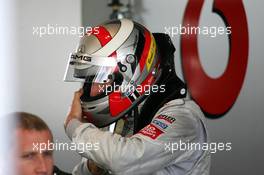 06.06.2004 Klettwitz, Germany,  DTM, Sunday, Bernd Schneider (GER), Vodafone AMG-Mercedes, getting ready - DTM Season 2004 at Lausitzring (Deutsche Tourenwagen Masters)