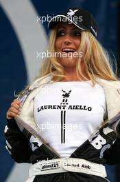 06.06.2004 Klettwitz, Germany,  DTM, Sunday, Christiane Henschel (GER), German playmate, supporting Playboy sponsored Laurent Aiello (FRA), OPC Team Phoenix - DTM Season 2004 at Lausitzring (Deutsche Tourenwagen Masters)