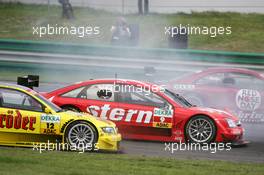 06.06.2004 Klettwitz, Germany,  DTM, Sunday, Heinz-Harald Frentzen (GER), OPC Team Holzer, Opel Vectra GTS V8, got into trouble at the first corner and damaged the bodywork on his car, forcing him to retire before the end of the race - DTM Season 2004 at Lausitzring (Deutsche Tourenwagen Masters)