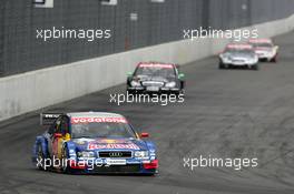 06.06.2004 Klettwitz, Germany,  DTM, Sunday, Mattias Ekström (SWE), Audi Sport Team Abt, Audi A4 DTM, leading for Gary Paffett (GBR), C-Klasse AMG-Mercedes, AMG-Mercedes C-Klasse, Christijan Albers (NED), DaimlerChrysler Bank AMG-Mercedes, AMG-Mercedes C-Klasse and Bernd Schneider (GER), Vodafone AMG-Mercedes, AMG-Mercedes C-Klasse - DTM Season 2004 at Lausitzring (Deutsche Tourenwagen Masters)