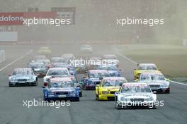 18.04.2004 Hockenheim, Germany,  DTM, Sunday, Start of the race with Jean Alesi (FRA), AMG-Mercedes, AMG-Mercedes C-Klasse, leading the field to the first corner - DTM Season 2004 at Hockenheimring Baden-Württemberg (Deutsche Tourenwagen Masters, Deutschland)
