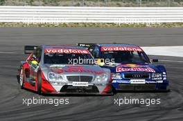 03.10.2004 Hockenheim, Germany,  DTM, Sunday, Bernd Schneider (GER), Vodafone AMG-Mercedes, AMG-Mercedes C-Klasse and Martin Tomczyk (GER), Audi Sport Team Abt, Audi A4 DTM, fighting for position - DTM Season 2004 at Hockenheimring Baden-Württemberg (Deutsche Tourenwagen Masters)