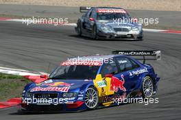 01.08.2004 Nürburg, Germany,  DTM, Sunday, Mattias Ekström (SWE), Audi Sport Team Abt, Audi A4 DTM, in front of Christijan Albers (NED), DaimlerChrysler Bank AMG-Mercedes, AMG-Mercedes C-Klasse - DTM Season 2004 at Nürburgring (Deutsche Tourenwagen Masters)