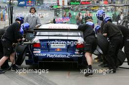 25.06.2004 Nürnberg, Germany,  DTM, Friday, Pitstop practice of Mattias Ekström (SWE), Audi Sport Team Abt, Audi A4 DTM - DTM Season 2004 at Norisring (Deutsche Tourenwagen Masters)