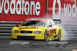 25.06.2004 Nürnberg, Germany,  DTM, Friday, Christian Abt (GER), Audi Sport Team Abt Sportsline, Audi A4 DTM, locking up under breaking - DTM Season 2004 at Norisring (Deutsche Tourenwagen Masters)