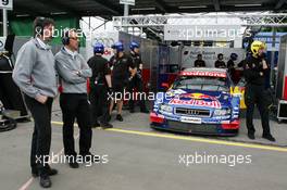 25.06.2004 Nürnberg, Germany,  DTM, Friday, Pitbox of Mattias Ekström (SWE), Audi Sport Team Abt, Audi A4 DTM - DTM Season 2004 at Norisring (Deutsche Tourenwagen Masters)