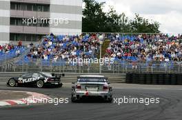 25.06.2004 Nürnberg, Germany,  DTM, Friday, Frank Biela (GER), Audi Sport Infineon Team Joest, Audi A4 DTM and Laurent Aiello (FRA), OPC Team Phoenix, Opel Vectra GTS V8 - DTM Season 2004 at Norisring (Deutsche Tourenwagen Masters)
