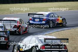 08.08.2004 Oschersleben, Germany,  DTM, Sunday, Mattias Ekström (SWE), Audi Sport Team Abt, Audi A4 DTM, in front of Bernd Schneider (GER), Vodafone AMG-Mercedes, AMG-Mercedes C-Klasse, Peter Dumbreck (GBR), OPC Team Phoenix, Opel Vectra GTS V8 and Laurent Aiello (FRA), OPC Team Phoenix, Opel Vectra GTS V8 - DTM Season 2004 at Motopark Oschersleben (Deutsche Tourenwagen Masters)