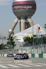 17.07.2004 Shanghai, China,  DTM, Saturday, Martin Tomczyk (GER), Audi Sport Team Abt, Audi A4 DTM, in front of Mattias Ekström (SWE), Audi Sport Team Abt, Audi A4 DTM - DTM Season 2004 at Pu Dong Street Circuit Shanghai (Deutsche Tourenwagen Masters)