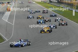 02.05.2004 Brno, Czech Republic, Sunday, April, Fabrizio Del Monte, ITA, GP Racing, track, action leads the start of the race. - SUPERFUND EURO 3000 Championship, CZE - SUPERFUND COPYRIGHT FREE editorial use only