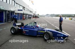 10.09.2004 Dijon, France, Friday 10 September 2004, Fabrizio Del Monte, ITA, GP Racing, driving out of the pitbox - SUPERFUND EURO 3000 Championship Rd 7, Circuit Dijon-Prenois, France, FRA - SUPERFUND COPYRIGHT FREE editorial use only