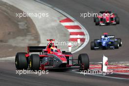12.09.2004 Dijon, France, Sunday 12 September 2004, Alex Lloyd, GBR, John Village Automotive, track, action, leading in front of Fabrizio Del Monte, ITA, GP Racing, and Jonathan Reid, NZL, John Village Automotive - SUPERFUND EURO 3000 Championship Rd 7, Circuit Dijon-Prenois, France, FRA - SUPERFUND COPYRIGHT FREE editorial use only