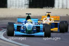 12.09.2004 Dijon, France, Sunday 12 September 2004, Bernard Auinger, AUT,  Euronova, and Fausto Ippoliti, ITA, Draco Racing Jr. team, had a nice fight for position, track, action - SUPERFUND EURO 3000 Championship Rd 7, Circuit Dijon-Prenois, France, FRA - SUPERFUND COPYRIGHT FREE editorial use only
