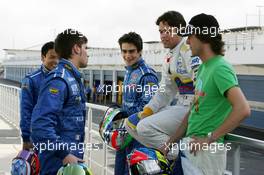 28.05.2004 Estoril, Portugal, Friday 28 May 2004, Drivers get together after the driver briefing - SUPERFUND EURO 3000 Championship Rd 2, Estoril, Portugal, PRT - SUPERFUND COPYRIGHT FREE editorial use only