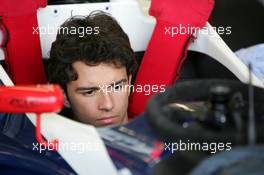 28.05.2004 Estoril, Portugal, Friday 28 May 2004, Chistiano Rocha, BRA, Zele Racing, portrait, testing the position in the car - SUPERFUND EURO 3000 Championship Rd 2, Estoril, Portugal, PRT - SUPERFUND COPYRIGHT FREE editorial use only