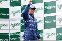 30.05.2004 Estoril, Portugal, Sunday 30 May 2004, Podium, another win for Fabrizio Del Monte, ITA, GP Racing, portrait - SUPERFUND EURO 3000 Championship Rd 2, Estoril, Portugal, PRT - SUPERFUND COPYRIGHT FREE editorial use only