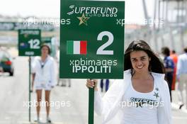 30.05.2004 Estoril, Portugal, Sunday 30 May 2004, SUPERFUND grid girl - SUPERFUND EURO 3000 Championship Rd 2, Estoril, Portugal, PRT - SUPERFUND COPYRIGHT FREE editorial use only