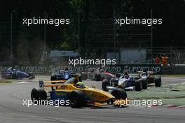 27.06.2004 Monza, Italy, Sunday 27 June 2004, Nicky Pastorelli, NED, Draco Racing Jr. Team leads the start of the race - SUPERFUND EURO 3000 Championship Rd 4, Monza, Italy, ITA - SUPERFUND COPYRIGHT FREE editorial use only