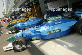 27.06.2004 Monza, Italy, Sunday 27 June 2004, The SUPERFUND EURO 3000 cars on display - SUPERFUND EURO 3000 Championship Rd 4, Monza, Italy, ITA - SUPERFUND COPYRIGHT FREE editorial use only