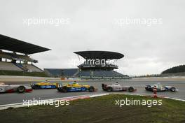 30.10.2004 Nurburgring, Germany, Saturday,  30 October 2004, Norbert Siedler, AUT, ADM Motorsport leads the start of the race - SUPERFUND EURO 3000 Championship Rd 9, Nurburgring, Germany, GER - SUPERFUND COPYRIGHT FREE editorial use only