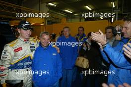 31.10.2004 Nurburgring, Germany, Sunday, 31 October 2004, Nicky Pastorelli, NED, Draco Racing Jr. Team Champion of the SUPERFUND EURO 3000 Championship celebrates with his team - SUPERFUND EURO 3000 Championship Rd 10, Nurburgring, Germany, GER - SUPERFUND COPYRIGHT FREE editorial use only