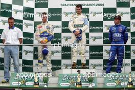 18.07.2004 Spa, Belgium, Sunday 18 July 2004, 1st Place Bernard Auinger, AUT,  Euronova, 2nd place Nicky Pastorelli, NED, Draco Racing Jr. Team and 3rd Place Fabrizio Del Monte, ITA, GP Racing  - SUPERFUND EURO 3000 Championship Rd 5, Spa Francorchamps, Belgium, BEL - SUPERFUND COPYRIGHT FREE editorial use only
