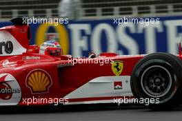 05.03.2004 Melbourne, Australia, F1, Friday, March, Rubens Barrichello, BRA, Scuderia Ferrari Marlboro, F2004, Action, Track. Practice, Formula 1 World Championship, Rd 1, Australian Grand Prix. www.xpb.cc, EMail: info@xpb.cc - copy of publication required for printed pictures. Every used picture is fee-liable.  c Copyright: photo4 / xpb.cc - LEGAL NOTICE: THIS PICTURE IS NOT FOR ITALY  AND GREECE  PRINT USE, KEINE PRINT BILDNUTZUNG IN ITALIEN  UND  GRIECHENLAND!