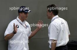 05.03.2004 Melbourne, Australia, F1, Friday, March, Ralf Schumacher, GER, BMW WilliamsF1 and Mario Theissen, Dr., GER, BMW Motorsport Director, Portrait . Formula 1 World Championship, Rd 1, Australian Grand Prix. www.xpb.cc, EMail: info@xpb.cc - copy of publication required for printed pictures. Every used picture is fee-liable. c Copyright: xpb.cc