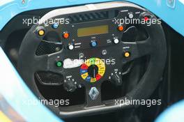 05.03.2004 Melbourne, Australia, F1, Friday, March, Renault steering wheel. Formula 1 World Championship, Rd 1, Australian Grand Prix. www.xpb.cc, EMail: info@xpb.cc - copy of publication required for printed pictures. Every used picture is fee-liable. c Copyright: photo4 / xpb.cc - LEGAL NOTICE: THIS PICTURE IS NOT FOR ITALY  AND GREECE  PRINT USE, KEINE PRINT BILDNUTZUNG IN ITALIEN  UND  GRIECHENLAND!
