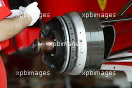 05.03.2004 Melbourne, Australia, F1, Friday, March, Ferrari bracke disc and wheel caliper. Formula 1 World Championship, Rd 1, Australian Grand Prix. www.xpb.cc, EMail: info@xpb.cc - copy of publication required for printed pictures. Every used picture is fee-liable. c Copyright: xpb.cc