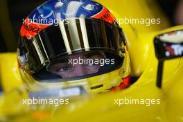 05.03.2004 Melbourne, Australia, F1, Friday, March, Timo Glock, GER, Jordan  Ford, EJ14, Pitlane, Box, Garage, with glases, Practice, Formula 1 World Championship, Rd 1, Australian Grand Prix. www.xpb.cc, EMail: info@xpb.cc - copy of publication required for printed pictures. Every used picture is fee-liable. c Copyright: xpb.cc