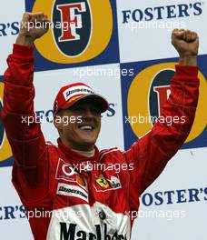 07.03.2004 Melbourne, Australia, F1, Sunday, March, Podium, Michael Schumacher, GER, Ferrari, Portrait, Formula 1 World Championship, Rd 1, Australian Grand Prix. www.xpb.cc, EMail: info@xpb.cc - copy of publication required for printed pictures. Every used picture is fee-liable. c Copyright: photo4 / xpb.cc - LEGAL NOTICE: THIS PICTURE IS NOT FOR ITALY PRINT USE, KEINE PRINT BILDNUTZUNG IN ITALIEN!