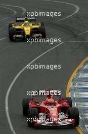 07.03.2004 Melbourne, Australia, F1, Sunday, March, Race, Michael Schumacher, GER, Scuderia Ferrari Marlboro, F2004, Action, Track laps Giorgio Pantano, ITA, Jordan, EJ14, Action, Track. Formula 1 World Championship, Rd 1, Australian Grand Prix. www.xpb.cc, EMail: info@xpb.cc - copy of publication required for printed pictures. Every used picture is fee-liable. c Copyright: xpb.cc