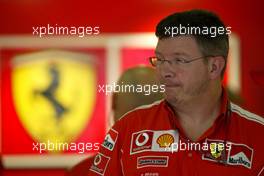 06.03.2004 Melbourne, Australia, F1, Saturday, March, Practice,  Ross Brawn, GBR, Ferrari, Technical DirectorFormula 1 World Championship, Rd 1, Australian Grand Prix. www.xpb.cc, EMail: info@xpb.cc - copy of publication required for printed pictures. Every used picture is fee-liable. c Copyright: xpb.cc