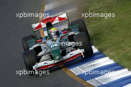 06.03.2004 Melbourne, Australia, F1, Saturday, March, Practice, Mark Webber, AUS, Jaguar Racing, R5, Action, Track gets a bit wide and gets onto the rumble strip. Formula 1 World Championship, Rd 1, Australian Grand Prix. www.xpb.cc, EMail: info@xpb.cc - copy of publication required for printed pictures. Every used picture is fee-liable. c Copyright: xpb.cc