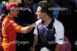 04.03.2004 Melbourne, Australia, F1, Thursday, March, Michael Schumacher, GER, Ferrari  with Mario Theissen, Dr., GER, BMW Motorsport Director. Formula 1 World Championship, Rd 1, Australian Grand Prix. www.xpb.cc, EMail: info@xpb.cc - copy of publication required for printed pictures. Every used picture is fee-liable. c Copyright: xpb.cc