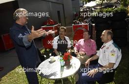 04.03.2004 Melbourne, Australia, F1, Thursday, March, L-R Willi Weber, GER, Driver - Manager, Mario Theissen, Dr., GER, BMW Motorsport Director, Jean Todt, FRA, Ferrari, Teamchief, General Manager, GES, and Peter Sauber, SUI, Sauber, Teamchief, Team Principal. Formula 1 World Championship, Rd 1, Australian Grand Prix. www.xpb.cc, EMail: info@xpb.cc - copy of publication required for printed pictures. Every used picture is fee-liable. c Copyright: xpb.cc